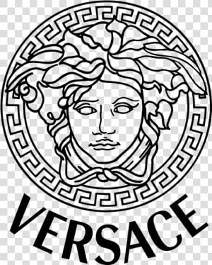 Black And White Versace Logo  HD Png Download