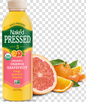 Naked Pressed Organic Valencia Orange Juice   Naked Organic Orange Grapefruit  HD Png Download