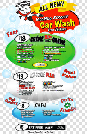 Moo Moo Car Wash Prices  HD Png Download