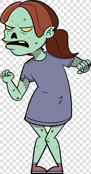 Zombie   Png Caricatura De Mujer Zombie  Transparent Png