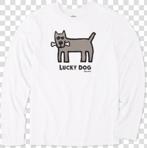 Men S Lucky Dog Bone Long Sleeve Cool Tee  HD Png Download
