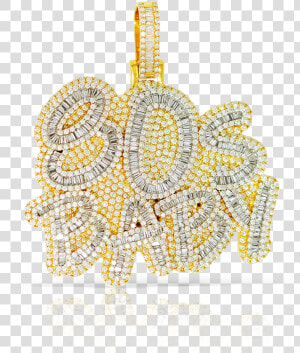 80 S Baby Baguette Diamond Pendant   Needlework  HD Png Download