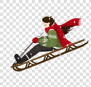 Girl On A Sled Png   Sledding  Transparent Png