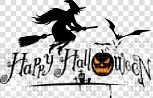 Halloween Saying Quotation Jack O Lantern Clip Art   Happy Halloween Witch  HD Png Download