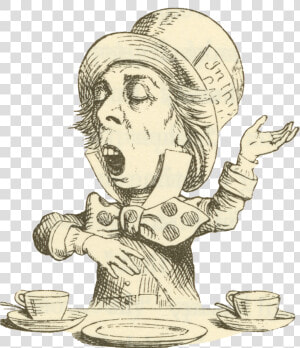 Alice Module2 Aaiw1984tenniel   Madhatter Black And White  HD Png Download