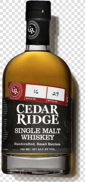 Cedar Ridge Single Malt   Glass Bottle  HD Png Download