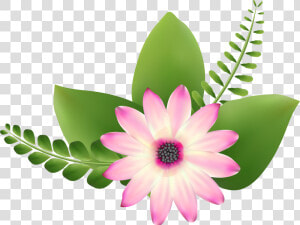Flower Art Png   Pink And Green Flower Clip Art  Transparent Png
