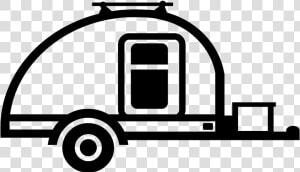Custom Built Teardrops   Teardrop Trailer Black And White  HD Png Download