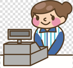 Cashier Cash Register Money Computer Animation Clipart   Cashier Clipart  HD Png Download