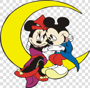 Mickey Clipart Overalls   Mickey And Minnie Mouse On Moon  HD Png Download