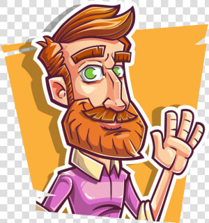 Man With Beard Caricature  HD Png Download