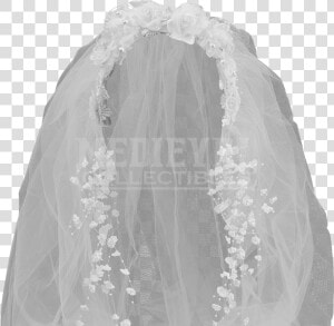 White Victorian Headband With Long Veil   Wedding Veil Transparent Background  HD Png Download