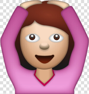 Woman Saying Yes Emoji   Hands On Head Cartoon  HD Png Download