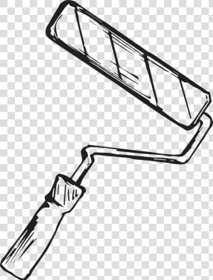 Paint  Roller  Color  Tool  Brush  White   Black And White Paint Roller  HD Png Download