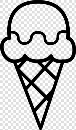Ice Cream Cone Clipart   Png Download   Ice Cream Clipart Black And White Png  Transparent Png