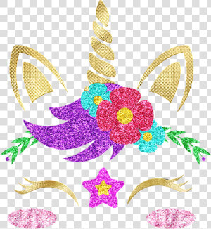 Unicorn Face  Gold Foil Unicorn  Horn  Cute  Fantastic   Unicorn Swimsuits For Kids  HD Png Download