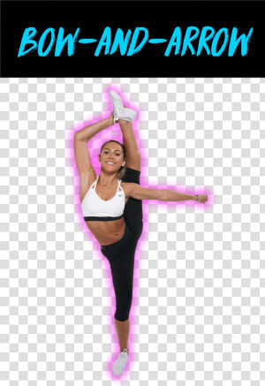 Bow And Arrow Stunt   Cheerleading Flyer Poses  HD Png Download