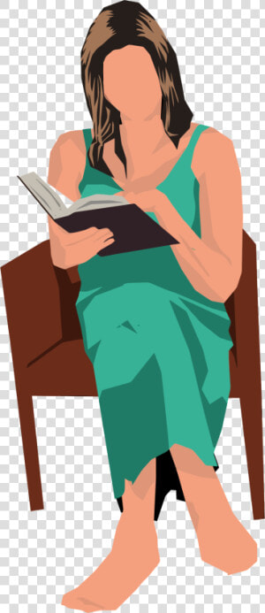 Png Black And White Download Woman Reading Big Image   Someone Sitting In A Chair Clipart  Transparent Png
