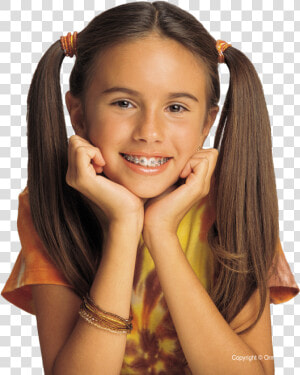 Young Girl With Damon Braces   Tween With Pigtails And Braces  HD Png Download