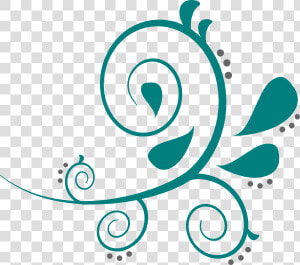 Flourish Png Transparent   Teal Swirls Clip Art  Png Download