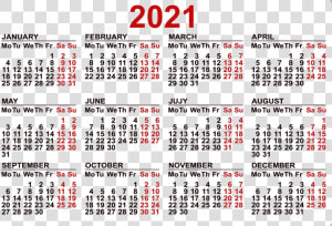 Calendar 2021 Png Pic   Calendario 2020 Numeros Grandes  Transparent Png