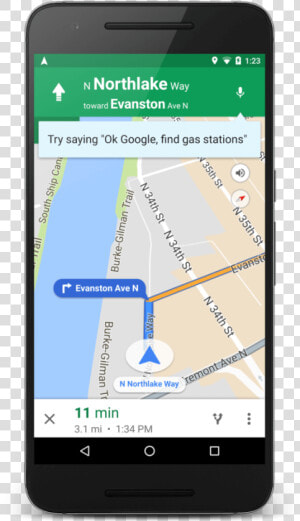 Guidednavigation 1   Google Map Navigation Screen  HD Png Download