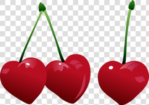 Hearts Cherries Clipart   Heart Cherry Clipart  HD Png Download