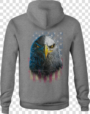 Zip Up Hoodie Eagle Stare Veritcal American Flag Military   Hoodie  HD Png Download