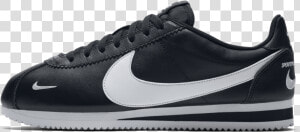 Nike Classic Cortez Prem Swoosh Black   Nike Classic Cortez Premium Black  HD Png Download