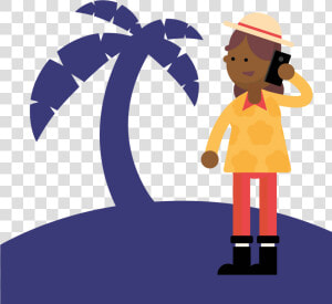Person Talking To Their Insurer On The Phone   Illustration  HD Png Download