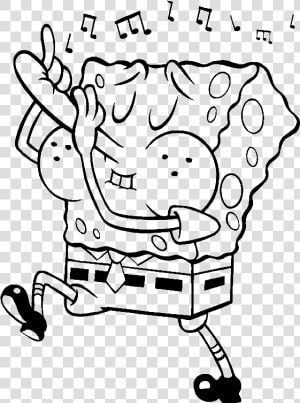 The Always Cheerful Spongebob Coloring Pages Spongebob   Spongebob Music Coloring Pages  HD Png Download