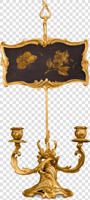 Rococo Wood Panel Candelabrum   Brass  HD Png Download