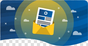 Blue Sky Background With Envelope And Email Message   Graphic Design  HD Png Download