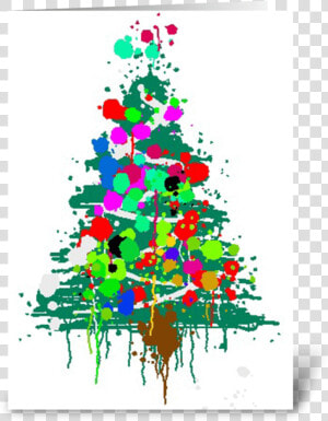 Christmas Tree Explosion Greeting Card   Christmas Tree  HD Png Download