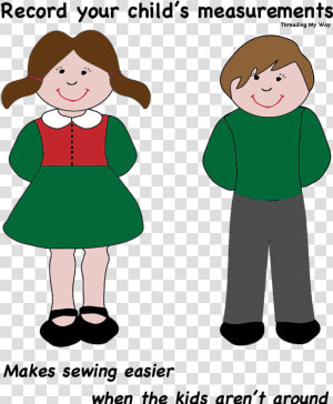 Record Measurements For Your Child On This Handy Template   Boy And Girl Clipart  HD Png Download