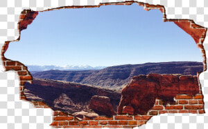 Zapwalls Decals Canyon Perspective Looking At Mountains   Breaking Wall Png  Transparent Png