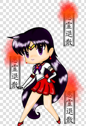 Sailor Mars Chibi   Sailor Moon Con Las Sailors Scouts  HD Png Download