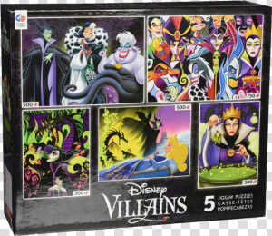 5 In 1 Jigsaw Puzzle Collection   Disney Villains Puzzle  HD Png Download