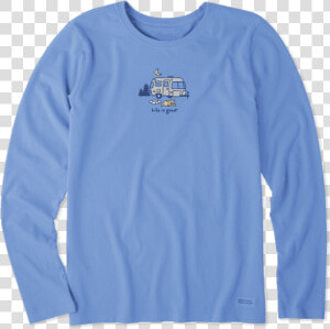 Women S Airstream Campfire Long Sleeve Vintage Crusher   T shirt  HD Png Download