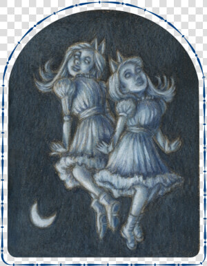 2 Ghost Girls In Moonlight  HD Png Download