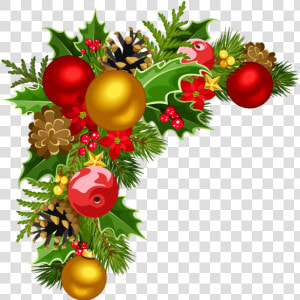Christmas Garland Border Clip Art   Christmas Decorations Transparent Background  HD Png Download