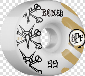 Bones Wheels Spf War Paint 55mm 81b White gold Skateboard  HD Png Download