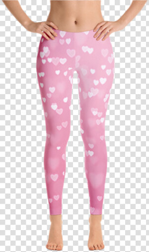 Clothing Pink Heart Leggings Women   Capri Pants  HD Png Download