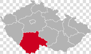 South Bohemian Region On The Map  HD Png Download