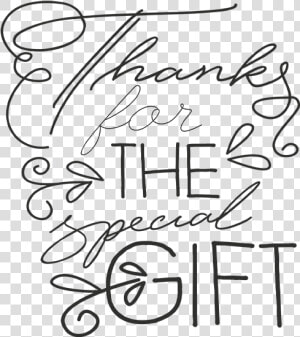 Thanks For The Gift Word Art In Transparent Png Format   Calligraphy  Png Download