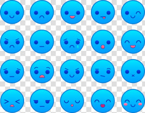 Blue Emoticons Set   Emoticon Blue  HD Png Download