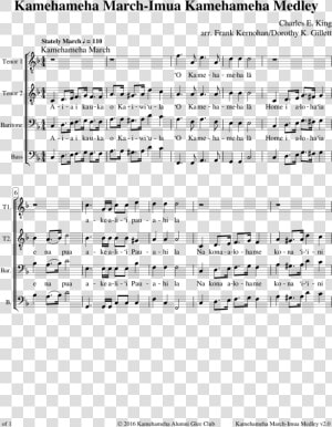Imua Kamehameha Sheet Music  HD Png Download
