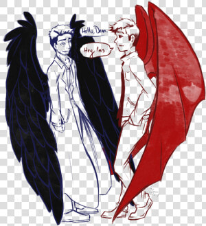 Angel Cas Demon Dean  HD Png Download