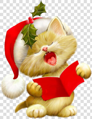 Clip Art Royalty Free Download Christmas Kitten Clipart   Christmas Wallpaper Hd For Mobile  HD Png Download