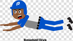 Baseball Dive   Cartoon  HD Png Download